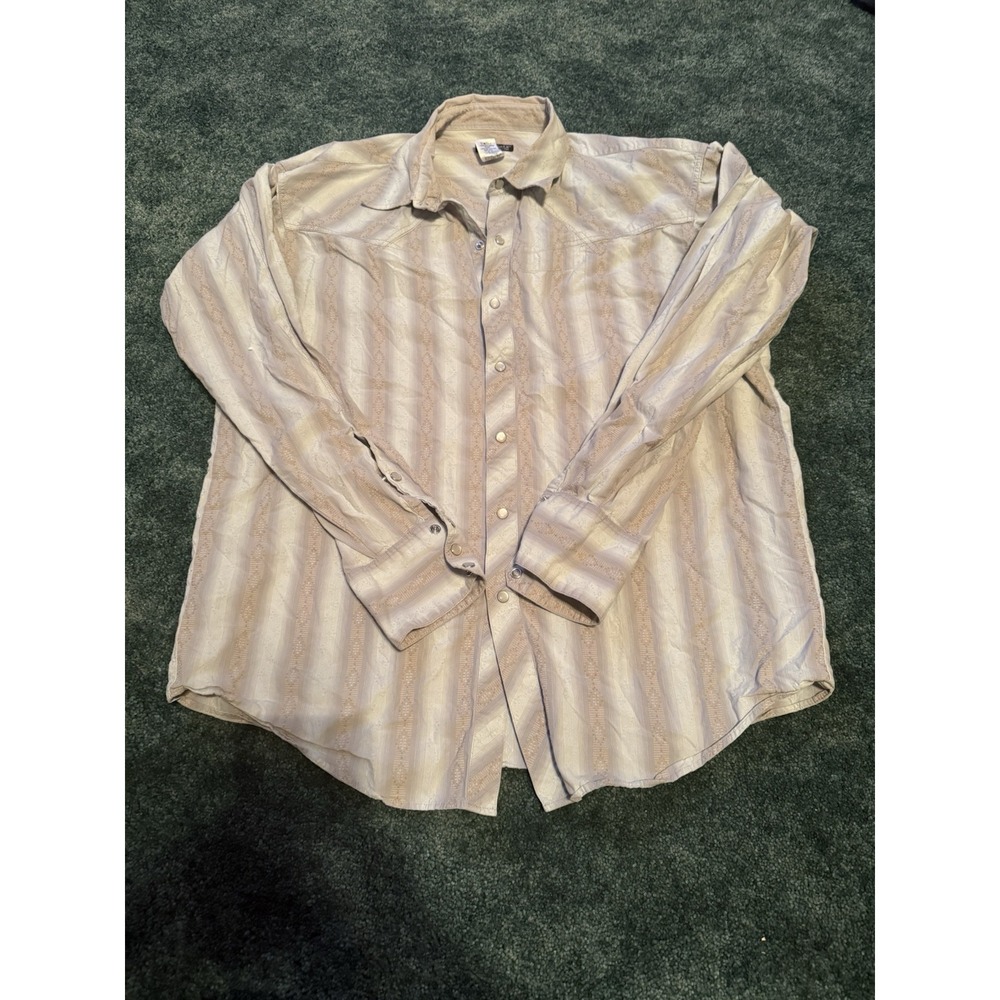 Patagonia Shirt Large Striped Work-wear Button Up‎ Collared Office Pearl snap